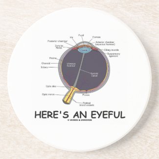 Here's An Eyeful (Eye Anatomy Humor) Drink Coaster