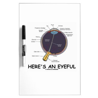 Here's An Eyeful (Eye Anatomy Humor) Dry Erase Whiteboards
