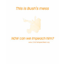 Here's Bush's mess. Now can we impeach him? t-shirts