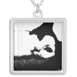 Here's Looking At You Cat (Black and White) Neckla