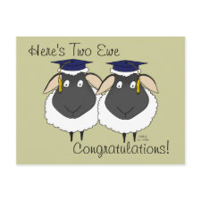 Here's Two Ewe Congratulations! zazzle_postcard
