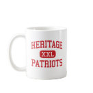 basic_mug - Go Heritage Patriots! #1 in Monroeville Indiana. Show your support for the Heritage High School Patriots while looking sharp. Customize this Heritage Patriots design with your favorite sport, activity, or school group. Personalize it with your name and jersey number, or your favorite player's name and jersey number. If you're alumni, graduating, or a recent graduate, you can customize with your graduation year! These Heritage Patriots tshirts, gifts, sweatshirts, jerseys, stickers, mugs, mousepa