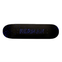herman blue lightning laser star custom skateboard