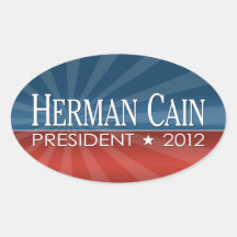 Herman Cain 2012 Oval Stickers