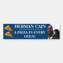 Herman Cain: A Pizza In Every Oven-Blue Background Bumper Stickers