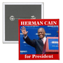 Herman Cain for Presiden button