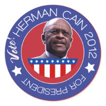 Herman Cain for US President 2012 Round Sticker