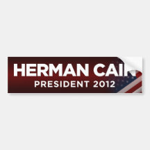 Herman Cain President 2012 - Red Bumper Sticker