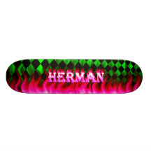 Herman pink fire Skatersollie skateboard.