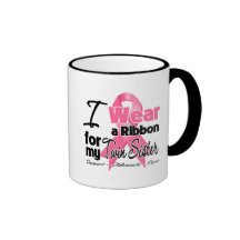 Hermana gemela - cinta del cáncer de pecho taza de café