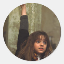 Hermione raises her hand round sticker