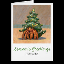 Hermit Crab Christmas Card cards