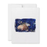 Hermit Crab Christmas Design Against Blue Tinsel Personalized Announcements