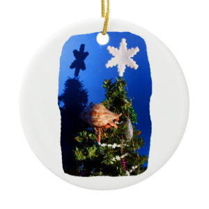 Hermit Crab Climbing Down the Christmas Tree Christmas Ornament