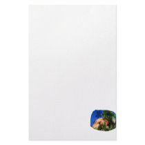 Hermit Crab in Tree blue background cutout Stationery Design