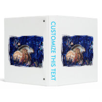 Hermit crab with blue Christmas Holiday tinsel 3 Ring Binder