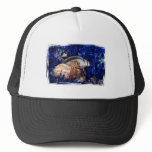 Hermit crab with blue Christmas Holiday tinsel hats