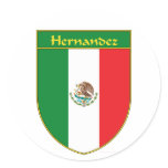 Hernandez Mexico Flag Shield Round Sticker