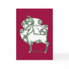 postcard - A Herne Celtic Christmas deer card! Buy this red Celtic Christmas card with an image of a proud white stag representing Herne the Hunter in green and white with a Celtic spiral pattern. The legendary Welsh Herne is also known in Scotland as Cern and in Ireland as Cernnunos, a lord of the Daione Sidhi and protector of the forest.  This cool Celtic white deer symbol of Herne on beautiful Celtic Christmas Card is a great way to share your Celtic heritage! Add this Herne Celtic Christmas card with some of the great items Beltain sells like Celtic artwork t-shirts, spiral design mugs, knotwork journals and more to make a great Christmas present combo they won’t forget! Just go to Beltain’s home site to see the full line of Celtic art gifts at Beltain celtic art gifts  !
