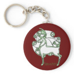 Herne Celtic Deer Keychain, Burgundy