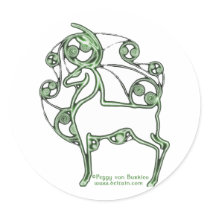 Herne Celtic Deer Stickers, White