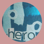 Hero Blue mixed media collage stickers