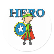 Hero Boy with Shield stickers by stick_figures Hero Boy with Shield stickers