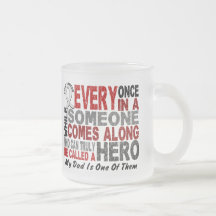 Hero Comes Along 1 Dad Lung Cancer Coffee Mugs