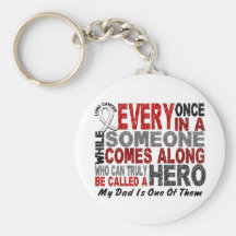Hero Comes Along 1 Dad Lung Cancer Keychains