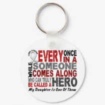 HERO COMES ALONG 1 Daughter LUNG CANCER keychains