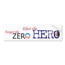 Hero, Zero bumper sticker bumper stickers