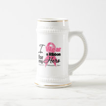Héroe - cinta del cáncer de pecho tazas de café