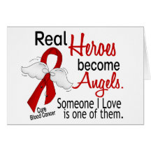Heroes Become Angels Blood Cancer Greeting Cards