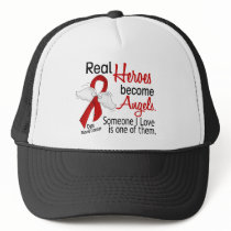 Heroes Become Angels Blood Cancer hats by awarenessgifts Heroes Become Angels Blood Cancer hats