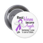 Heroes Become Angels Cancer Buttons