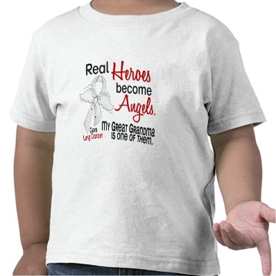 Heroes Become Angels Great Grandma Lung Cancer Tshirts