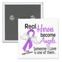 Heroes Become Angels Hodgkins Lymphoma Pinback Button