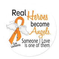 Heroes Become Angels Leukemia stickers by awarenessgifts Heroes Become Angels Leukemia stickers