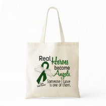 Heroes Become Angels Liver Cancer Canvas Bags