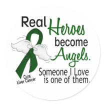 Heroes Become Angels Liver Cancer Stickers