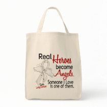 Heroes Become Angels Lung Cancer Canvas Bags