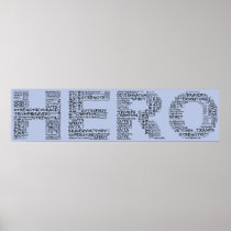 Heroes in the Fight Against Cancer (Black Text) Posters
