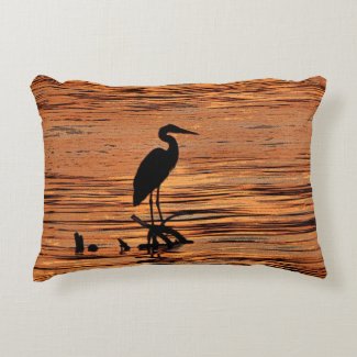 Heron at Sunset Accent Pillow