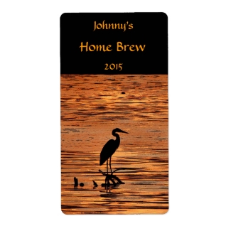 Heron at Sunset Beer Label