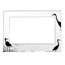 Heron Bird Silhouettes Magnetic Frame