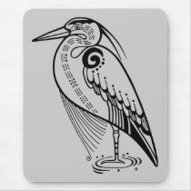 Heron (Black) Mousepad