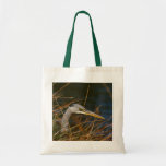Heron in the grass canvas bags