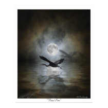 "Heron Moon" Art Print Poster