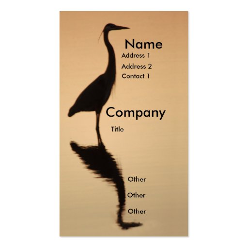 Heron Silhouette Business Card Templates