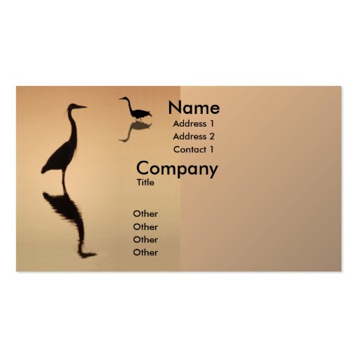 Heron Silhouette Business Cards